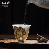 ราคา Pure Handmade Jingdezhen Master Cup มือวาด Tiger Zodiac ถ้วยชา Ru เตาเผาด้านในด้านนอกเปิดชิ้นสามารถยกถ้วยเดียว (43569523314)