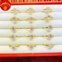 ราคา เเหวนฝังพลอยดอกไม้ น้ำหนักครึ่งสลึง ทองคำเเท้96.5% ขายได้ จำนำได้ (6054650489)