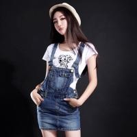 ราคา เอี๊ยมยีนส์กระโปรง สียีนส์เข้ม (50933580)