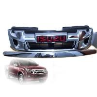 ราคา หน้ากระจัง ISUZU DMAX ปี 2012-2015 ชุบโครเมี่ยม พร้อมlogoสีแดง คิ้วฝากระโปรง (14129318487)