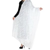 ราคา Dupatta สีขาวสำหรับผู้หญิง อินเดีย ทำจากผ้าชีฟอง ปักสวยงาม เหมาะสำหรับงานปาร์ตี้และเป็นผ้าคลุมไหล่ (44370355418)