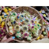 ราคา เหรียญโปรยทาน พร้อมโปรย ดอกกุหลาบจิ๋ว(ใส่เหรียญ1บาท)1ชุด100เหรียญ 329บาท (26072767666)