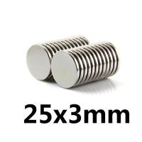 ราคา 1/5ชิ้น แม่เหล็ก 25x3mm กลมแบน Magnet Neodymium 25*3mm แม่เหล็กแรงสูง 25mm x 3mm แรงดูดสูง 25x3มิล (5716155567)