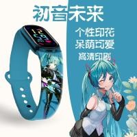 ราคา เหมาะสําหรับ Xiaomi Mi Band 8 สาย Mi Band 7 สาย Hatsune อะนิเมะพิมพ์ Mi Band 6/5 สายรัดข้อมือ Mi Band 3/4 สายรัดข้อมือ Mi Band 9 สาย (26441166730)