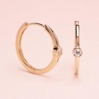 ราคา Grace Fine Jewelry ต่างหูห่วงทองแท้9K Rubover With White Sapphire (27015791821)