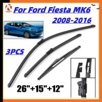 ราคา 3pcs สําหรับ Ford Fiesta MK6 2008-2016 ด้านหน้าและด้านหลังใบปัดน้ําฝนยาง Wiper Original Wiper 26 + 15 + 12 (25082783117)