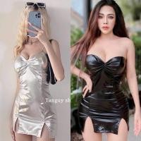 ราคา ｛ ｝ツ ชุดหนังออกงาน เซ็กซี่ ใส่งานเฟส ทำงานกลางคืนPR Dress (16296552168)