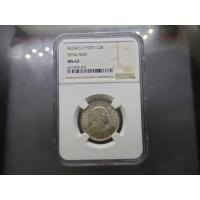 ราคา เหรียญเกรด เหรียญสองสลึง พระบรมรูป-ตราไอราพต รัชการที่6 พ.ศ.2463 (๖ สั้น) ไม่ผ่านใช้ MS 63 NGC (22140260625)