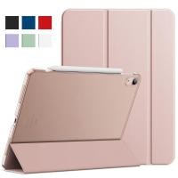 ราคา Slim Trifold Stand Translucent Frosted Hard Back Shell Flip Leather Cover Smart Case สําหรับ iPad Air 11-Inch 6th Gen M2 (2024), iPad Air 5/4 (2022/2020 5th/4th Generation 10.9 นิ้ว), (44017686545)