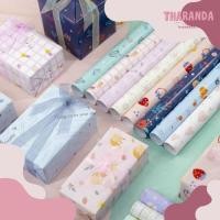ราคา พร้อมส่งจากไทย กระดาษห่อของขวัญ กระดาษห่อดอกไม้ ลายหัวใจ ลายบลูเบอรี่ ลายสตอเบอรี่ ลายไดโนเสาร์ (23688494420)