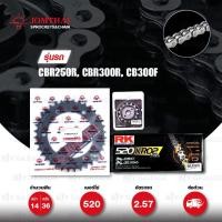 ราคา ชุดเปลี่ยนโซ่-สเตอร์ Pro Series โซ่ RK 520-KRO สีเหล็ก และ สเตอร์ JOMTHAI สีดำ สำหรับ Honda CBR250R CB300F CBR300R [14/36] (12462555657)