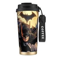 ราคา แก้วกาแฟหุ้มฉนวนสแตนเลสระดับพรีเมียมแบทแมนถ้วยเดินทางป้องกันการรั่วแบบพกพาพร้อมสายรัดเหมาะสําหรับเครื่องดื่มร้อนและเย็นทนทานแก้วน้ําบน-ที่-ไป (46650262024)