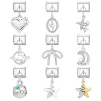 ราคา อิตาเลี่ยน Charm Links สําหรับสร้อยข้อมือแฟชั่น Star Moon จี้สร้อยข้อมือเพื่อนครอบครัว DIY โมดูลสร้อยข้อมือ Charm อิตาเลี่ยน Links Fit 9 มม.สร้อยข้อมือสแตนเลสเครื่องประดับ DIY ทํา (27911402631)