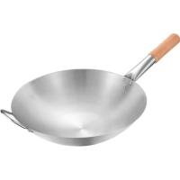 ราคา กระทะสแตนเลส 30ซม/32ซม/34ซม/36ซม/38ซมcm กระทะก้นลึก กะทะสแตนเลส กะทะจีน กระทะผัด กระทะทอด (41061731170)