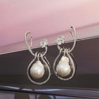 ราคา SWAN - Waterfall Pearl Earring ต่างหูเงินแท้ ออกงาน ฝังเพชรคิวบิกเซอร์โคเนีย ประดับมุกแท้ มุกบารอค (28415529212)
