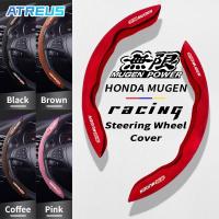 ราคา Honda Mugen ปลอกหุ้มพวงมาลัยรถยนต์ หุ้มพวงมาลัย หุ้มพวงมาลัยรถยนต์การแข่งรถ วัสดุหนังกลับ ปลอกหุ้มพวงมาลัย สำหรับ Honda civic 11th gen fd fc eg fk HRV Jazz City Mugen Fit Vezel Accord BRV WRV Stream (