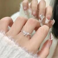 ราคา แหวนโลหะผสม ประดับโบว์คริสตัล สีเงิน แบบบาง สามารถปรับได้ เหมาะกับของขวัญ แฟชั่นเรียบง่าย สไตล์เกาหลี สําหรับผู้หญิง (22784528704)