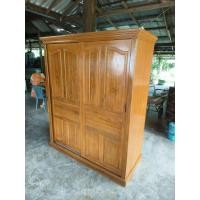 ราคา ตู้ผ้าไม้สักแบบบานสไลด์ขนาด150*180 (43614739960)