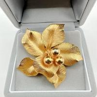 ราคา เข็มกลัดเสื้อ ดอกกล้วยไม้ สีทองสด สไตล์วินเทจ งานตู้ญี่ปุ่นมือสอง (23034727606)