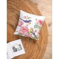 ราคา ปลอกหมอนอิง ปลอกหมอนลายนกและดอกไม้ สีสันสดใส ขนาด 45x45 ซ.ม. (23546770741)