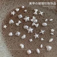 ราคา Mermaid Love Pearl Nails Jewelry เพชรก้นแบน Non-Static White Five-pointed Star Four-pointed Star Horse Eye Bow Diamond (45650895884)