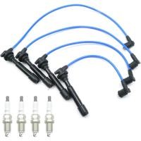 ราคา 4 แพ็ค 5464 หัวเทียนและ 2751-22b00 สายหัวเทียน,ทดแทนสําหรับ Hyundai Elantra Tucson Tiburon 1996-2012, สําหรับ Kia Soul Sportage Spectra1 (49350841713)