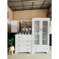 ราคา ชุดตู้โชว์วินเทจสีขาว (23029802680)