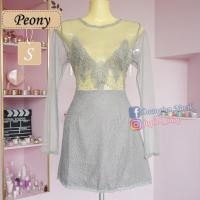 ราคา เดรสลูกไม้ซีทรู งานเซ็กซี่ ปักเลื่อม มือ 1 ป้ายห้อย งานป้าย : Peony (2213275734)