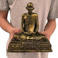ราคา หลวงพ่อกวย ชุตินธโร วัดโฆสิตาราม หน้าตัก 5 นิ้ว สีทองโบราณ รุ่นแรงครู เป็นรูปหล่อที่รอได้ออกมาเหมือนหลวงพ่อมาก ลงมนต์พระ (22363046713)