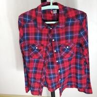 ราคา เสื้อเชิ้ตลายแดงสก็อต h&m มือสอง (14534269937)