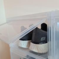 ราคา ❧กล่องรองเท้าฝาสไลด์ 10 กล่อง(แถมฟรี เสื้อกันฝน 1 ตัว )รุ่น B1 พลาสติกแข็งอย่างดี ฝาสไลด์ (8179877427)