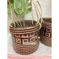 ราคา กระถางสานกระจูด สาน 2 ชั้น ขัดสีสานลายสวยหรู ดูแพง กระเป๋าถือ ตะกร้าสาน (10546973314)