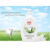 ราคา 1 ลิตร ใหญ่คุ้ม!! ผิมหอม นุ่มลูกคุณหนู ครีมอาบน้ำ สูตรน้ำนมแพะ Evergreen Palmera Shower Crème Goat Milk & Bio White (29700195689)
