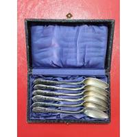 ราคา ช้อนเงินเก่า งานชุบเงินคุณภาพสูง Silverplate 1 ชุด มี 6 ชื้นพร้อมกล่อง (22062980260)