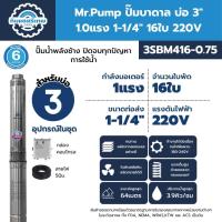 ราคา Mr.Pump ปั๊มบาดาล บ่อ 3" 1.0 แรง ท่อส่ง 1-1/4" 16 ใบพัด 220 V รุ่น 3SBM416-0.75 (พร้อมกล่องคอนโทรล) (42325001439)