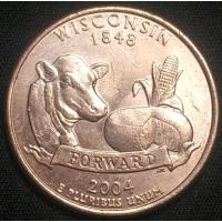 ราคา สหรัฐอเมริกา (USA), ปี 2004, 25 Cents รัฐวิสคอนซิน (Wisconsin), ชุด 50 รัฐของอเมริกา (3872380047)