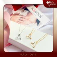 ราคา NAKORN GEMSสร้อยคอเพชรแท้ ทองคำแท้14K(ทอง58.5%) ดีไซน์จี้รูปหัวใจฝังเพชรประดับ ขายได้ จำนำได้ พร้อม (25290404128)