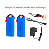 ราคา 2วินาที RC Lipo แบตเตอรี่7.4โวลต์2700มิลลิแอมป์ชั่วโมงและชาร์จ USB สำหรับ Syma X8C X8W X8G X8 X8HC X8HW HQ899 T70CW RC Q (23675610257)