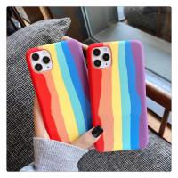 ราคา Rainbow Caseเคสซิลิโคนไอโฟน สีรุ้งใหม่ล่าสุดfor iphone 6/6s + 7P 8P SE 2020 XS Max XR 12 mini 11 Pro (5062091667)