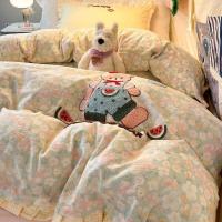 ราคา ชุดผ้าขนหนูปักลายการ์ตูนแตงโมหมี พร้อมผ้าห่มปกเตียงและของตกแต่งห้องนอน (40122514999)