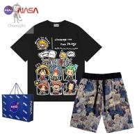ราคา ¤◆▨NASA Joint Summer Cotton Suit Men s One Piece เสื้อยืดแขนสั้นหลวมอินเทรนด์สวมนอกชุดสูทกางเกงขาสั้น (20284239061)