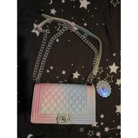 ราคา กระเป๋าสะพายทรงบอยสีรุ้ง แบรนด์ PIMMY รุ่น G1026 green (22436882453)