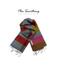 ราคา [ Phatoomthong ] ผ้าคลุมไหล่ไหมเปลือกนอก (Street) ทอมือ ไหมบ้านสาวมือ SILK 100% Scarf (42410742549)