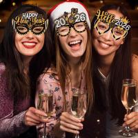 ราคา Tsukilslandd 6 ชิ้น/เซ็ต 2026 สวัสดีปีใหม่ ck ทองปีใหม่กระดาษแว่นตา Photo Props ใหม่ (56802258534)