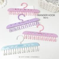 ราคา Hello Kitty My Melody Kuromi ไม้แขวนเสื้อมัลติฟังก์ชั่น Hook Cinnamoroll ไม้แขวนเสื้อพลาสติกหมุนได้ (26092024134)