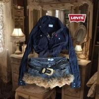 ราคา เสื้อแขนยาว LEVI'S แท้ LADY Vintage รัดรูปฟิลคาวบอยงานแท้รุ่นเก่าหายากสภาพสวยดำสนิทปักโลโก้หลัง (16098951960)