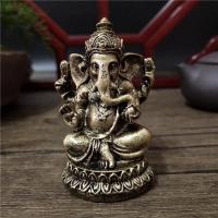 ราคา Bronze Color Lord Ganesha Buddha Statues Elephant Hindu God Sculpture Figurines Ornaments Resin Home Decoration Lucky Gi (28670415130)
