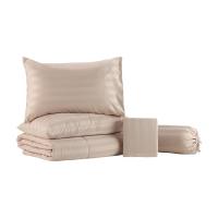 ราคา HomeHuk ชุดผ้าปูที่นอน รุ่นเอ็มลินนี่-ทู ขนาด 6 ฟุต (6 ชิ้น/ชุด) - สีน้ำตาลอ่อน (26340893966)