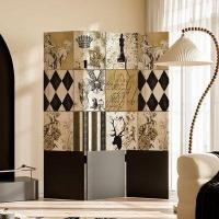 ราคา ฉากกั้นห้องนั่งเล่นห้องนอนสำนักงานสไตล์ฝรั่งเศสยุคกลางแบบพับได้ทางเข้าบล็อกผนังพื้นหลังโซฟา (26568309070)