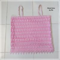 ราคา เสื้อลูกไม้มือสอง ไซส์ XL สายเดี่ยว สีชมพูน่ารักๆ (29723796585)